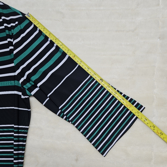 Catherine Cardigan Striped Drape Front Waterfall Plus 1X Colorful Stretchy Boho - Picture 4 of 8